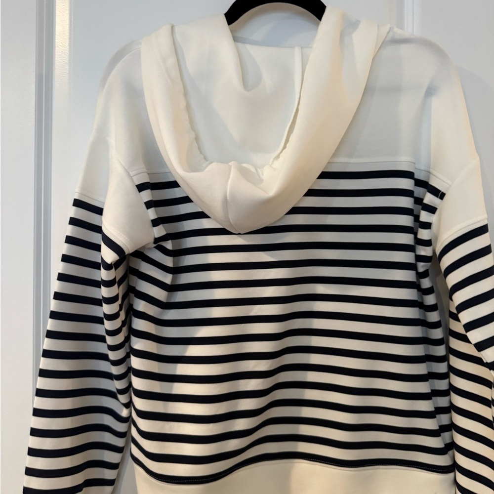 Striped White and Black Hoodie - Picture 2 of 3